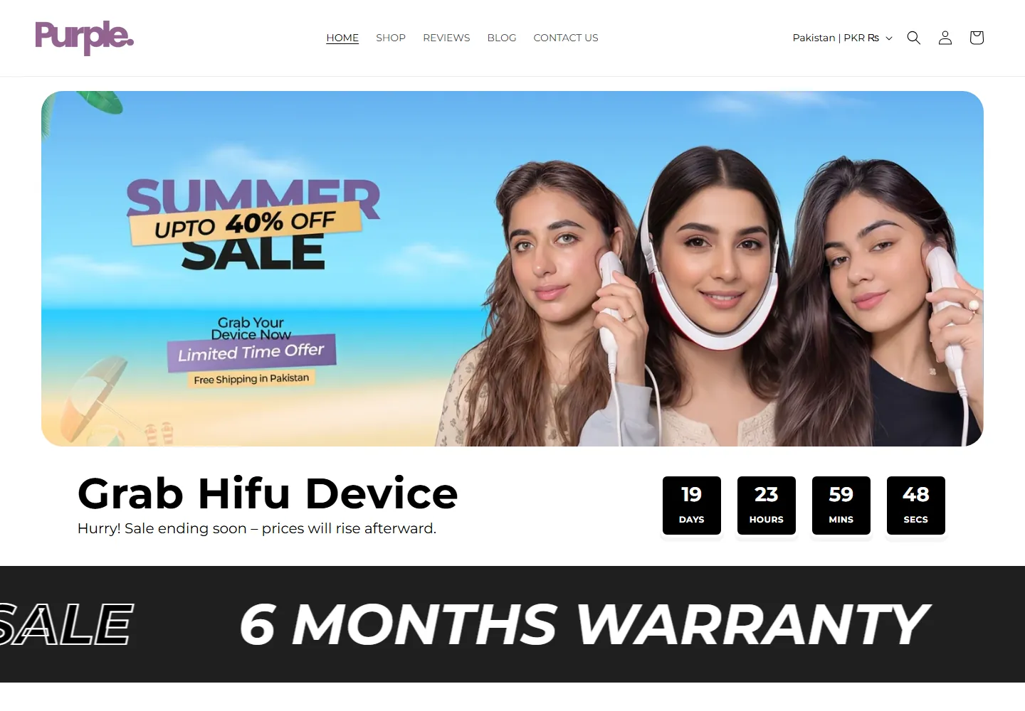GoPurple, website home page
