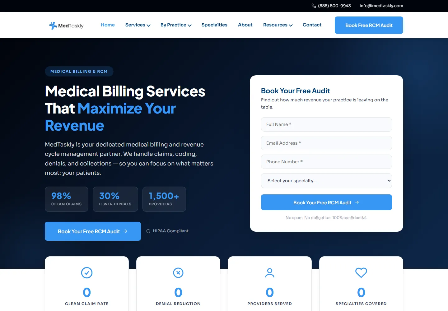 MedTaskly, website home page
