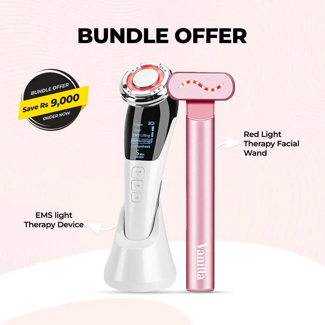 My Vanilla Skin, bundle offer advertisement with light therapy and sculpting devices