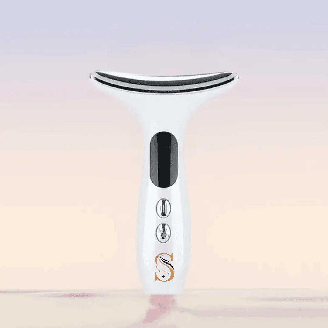 MySkinix, white handheld beauty device with digital display