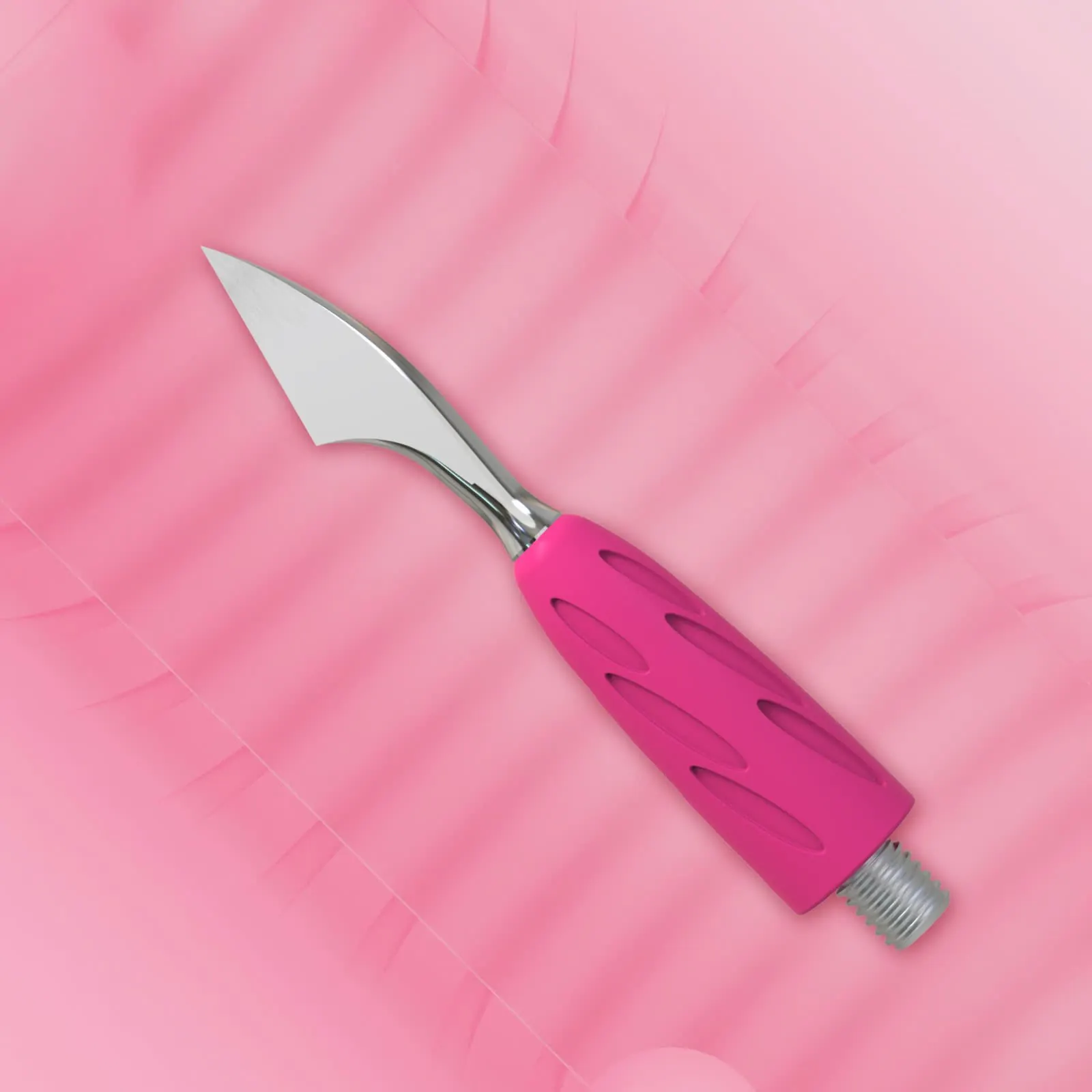 Staleks, flat blade manicure tool with pink handle